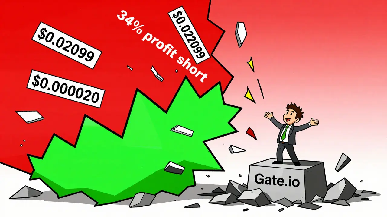 A chaotic explosion of conflicting price predictions surrounds a tiny investor on a crumbling exchange pedestal.