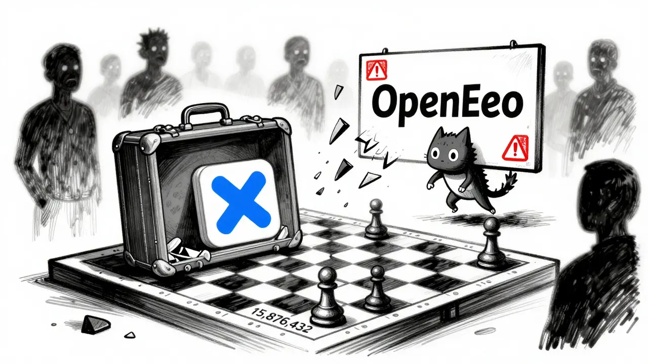 A digital wallet with one Metamon safe and another being listed on a shattering marketplace, set on a blockchain chessboard.