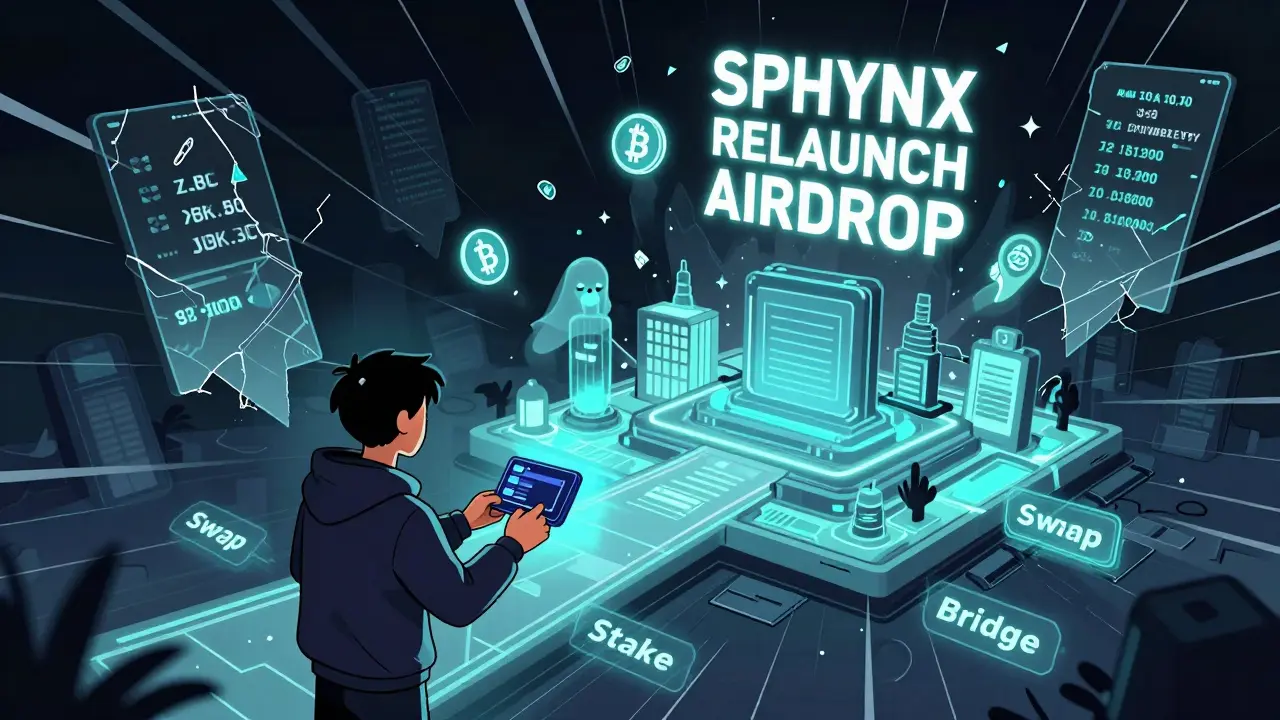 A person connecting a wallet to a half-built DeFi ecosystem, with ghostly tokens hovering nearby and pathways labeled Swap, Stake, Bridge.