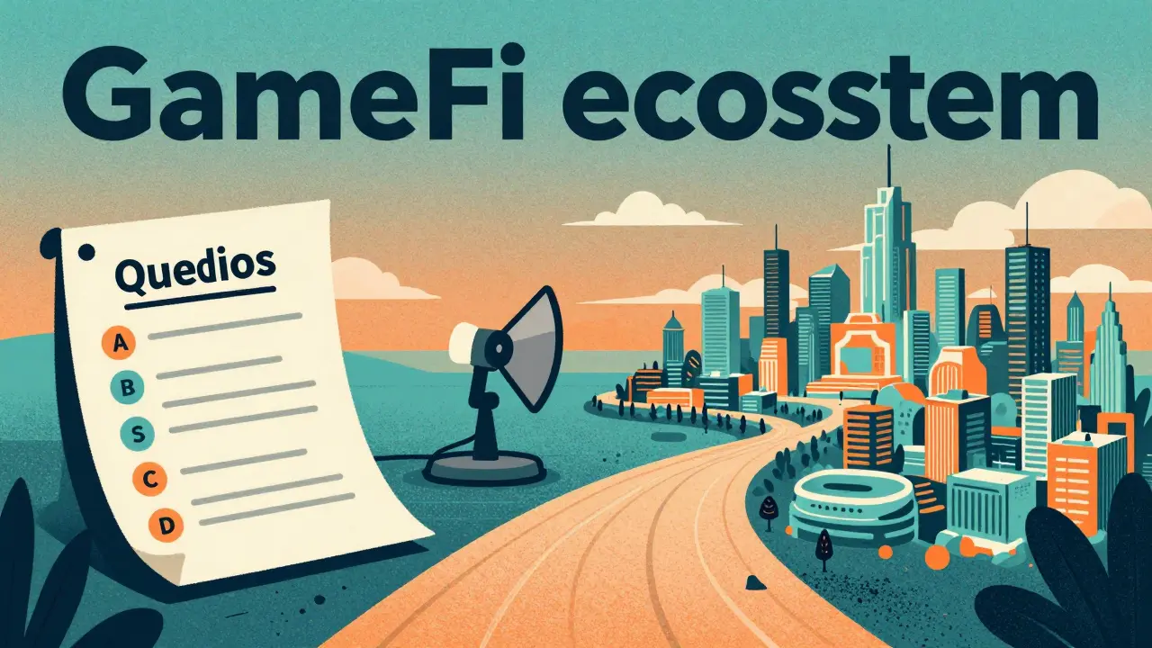 Conceptual art showing the path from an educational event to a futuristic digital city.