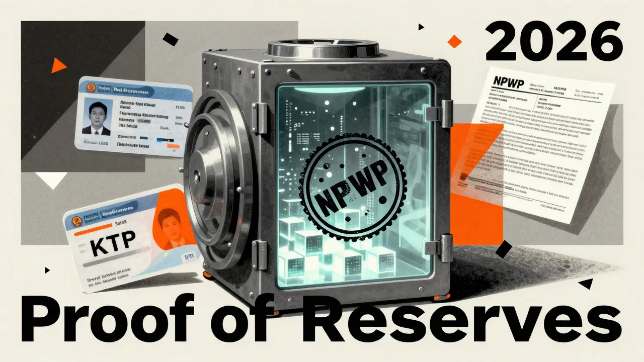 Conceptual illustration of a transparent digital vault being officially stamped for proof of reserves