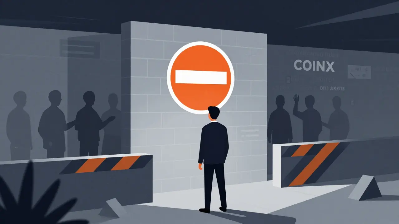 Stylized figure facing regulatory walls and counterparty risks in illustration
