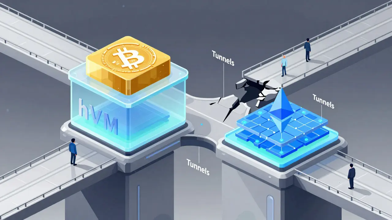 Crystalline Hemi layer connecting Bitcoin and Ethereum securely