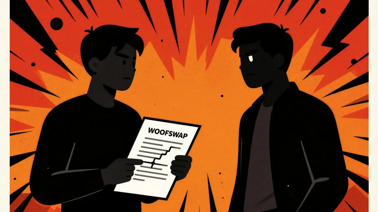 Stylized figures confronting over governance disputes