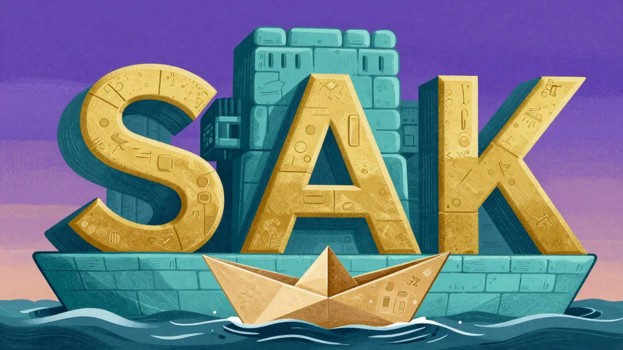 Small paper boat vs giant ships, showing JAK's weak market position.