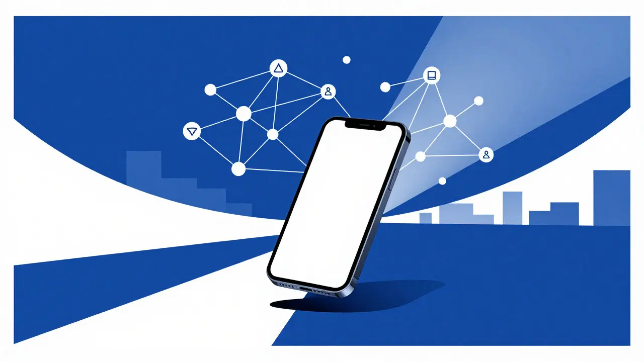 Smartphone connecting to a minimalist blockchain network