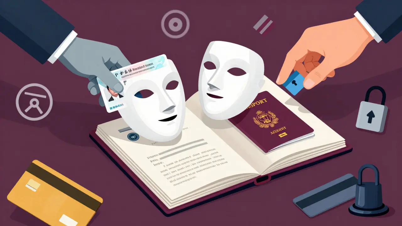 Passport transforming into accepted and rejected ID masks
