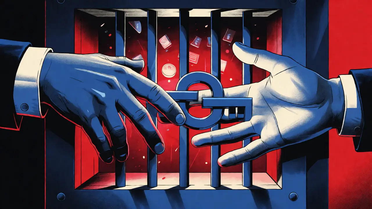 Graphic illustration of two hands locking together to form a secure vault for opening a crypto state channel.