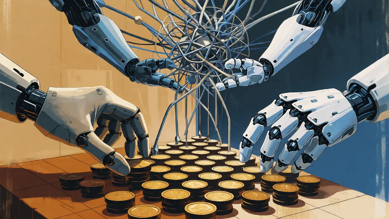 Visual metaphor showing the transition from DeFi yields to AI infrastructure.